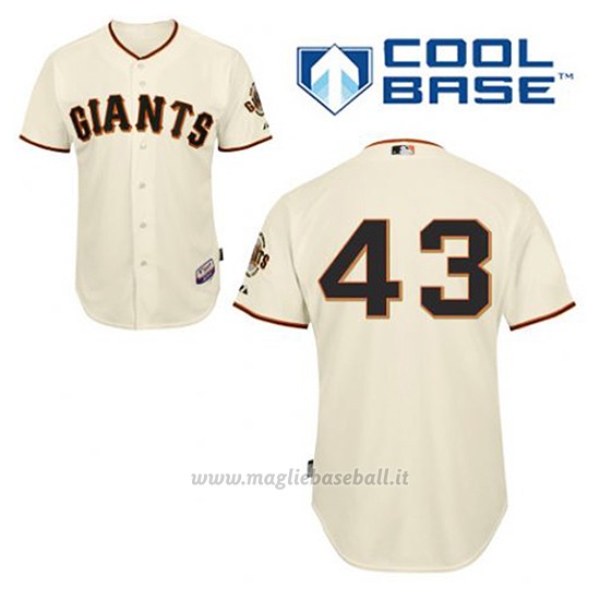 Maglia Baseball Uomo San Francisco Giants Dave Dravecky 43 Crema 1ªCool Base